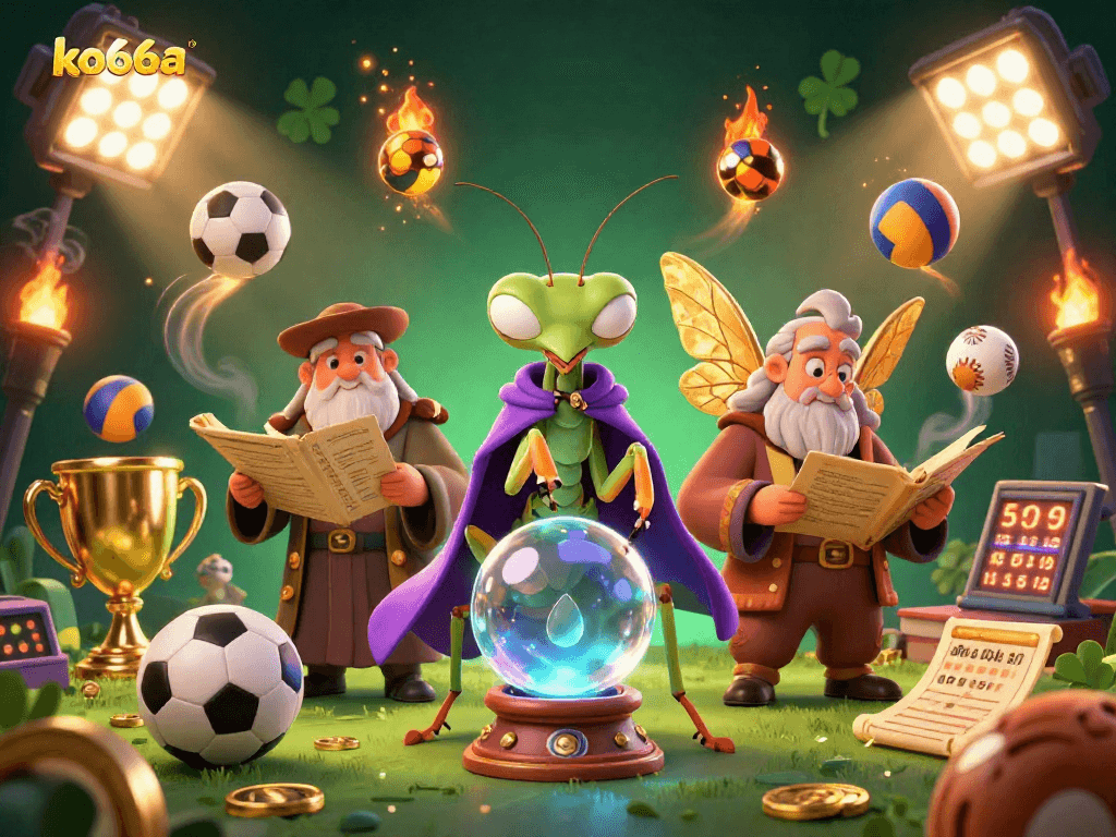 Engage with the thrilling world of ko66a through this dynamic 3D casino scene featuring sports elements.