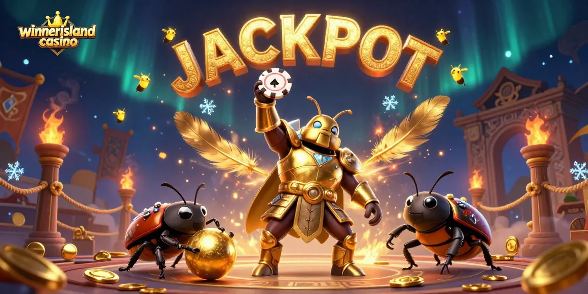 Experience the thrill of winnerisland casino with a vibrant 3D illustration featuring a beetle champion.